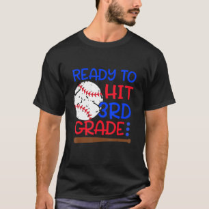 Camiseta Ready To Hit 3rd Grade Baseball Third Grade Back T