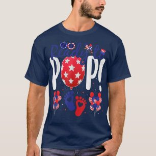 Camiseta Ready To Pop 4th of July Pregnancy Announcement Mo