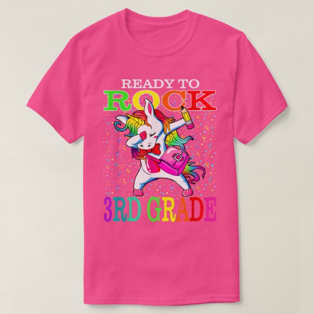 Camiseta Ready To Rock 3rd Grade Back To School Dabbing Uni (Frente do Design)