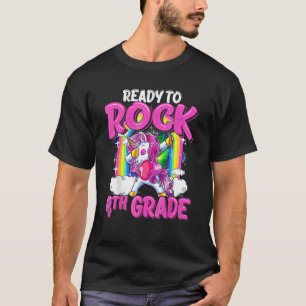 Camiseta Ready To Rock 4th Grade Dabbing Unicorn Back To Sc