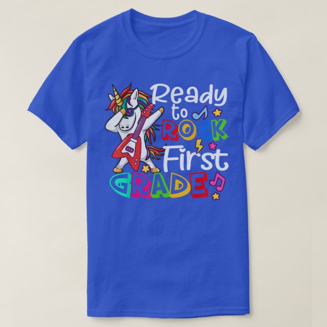 Camiseta Ready To Rock First Grade Back To School T-Shirt (Frente do Design)