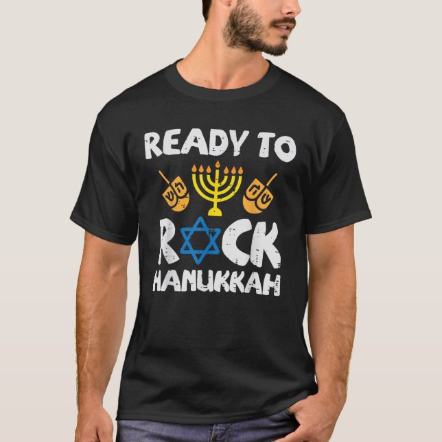 Camiseta Ready To Rock Hanukkah Toddler Boys Pajamas Chanuk (Frente)