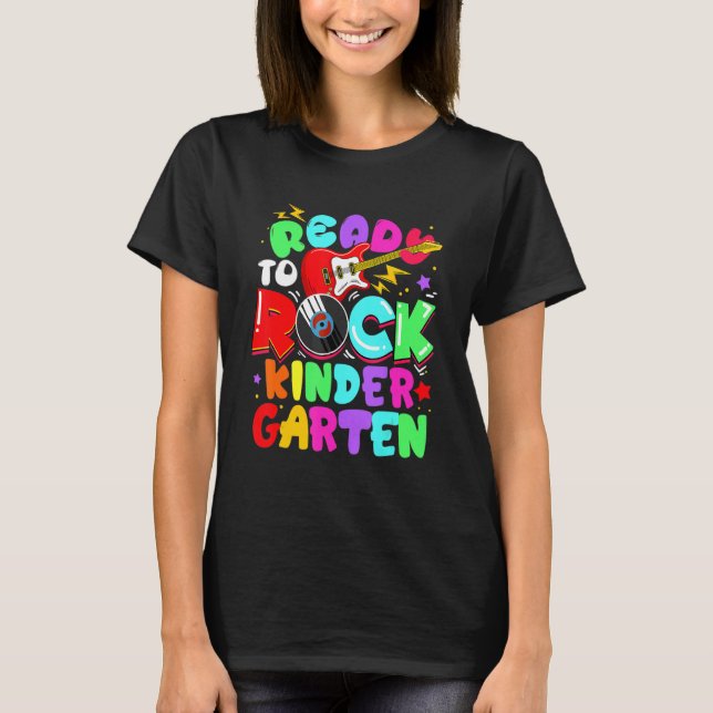 Camiseta Ready To Rock Kindergarten First Day Of School Boy (Frente)
