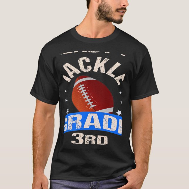 Camiseta Ready To Tackle 3rd Grade Back To School Football (Frente)
