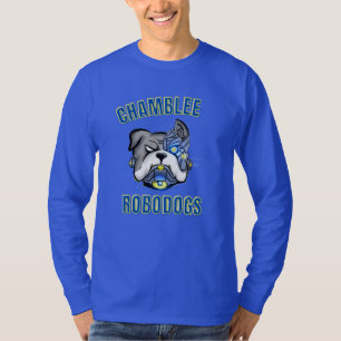 Camiseta Real Azul de Folga Longa