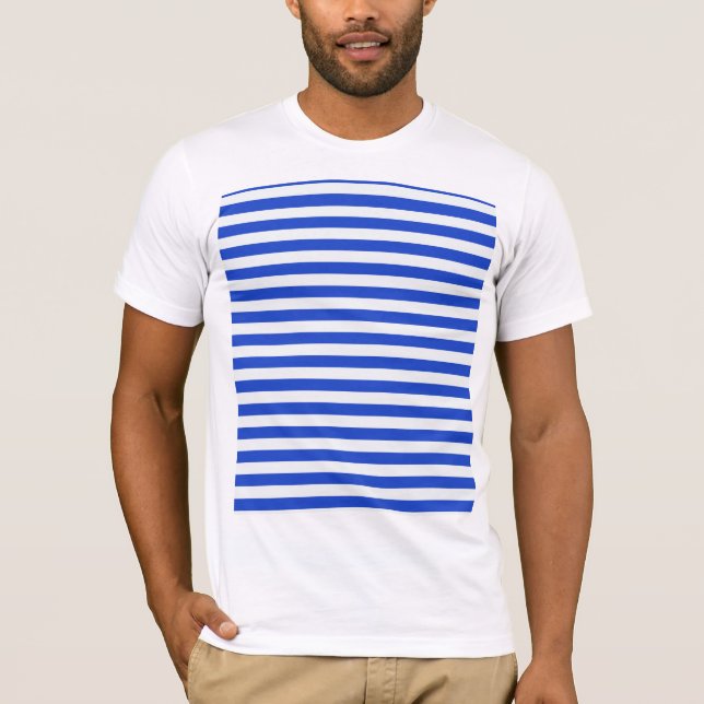 Camiseta Real Blue Combination Stripes por Shirley Taylor (Frente)