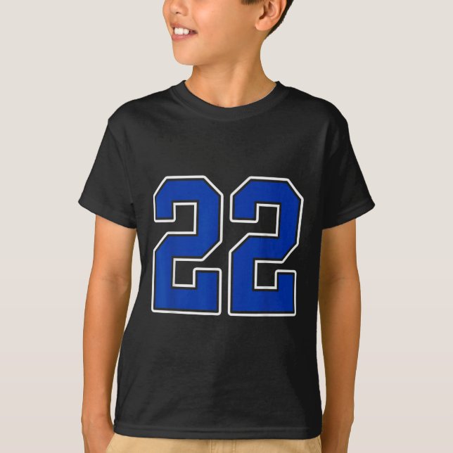 Camiseta Real Blue White Number 22 Jersey Player Uniform # (Frente)