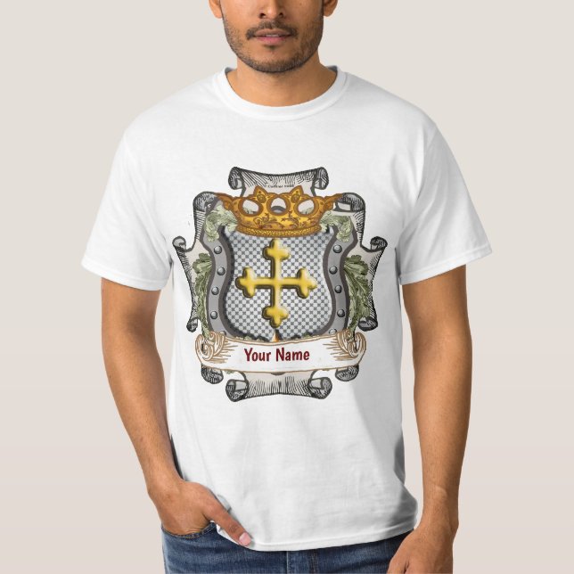 Camiseta Real Crown Shield Surname (Frente)