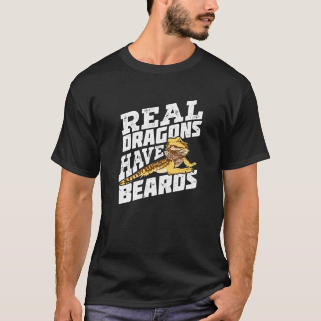 Camiseta Real Dragons Have Beards Bearded Dragon Premium (Frente)