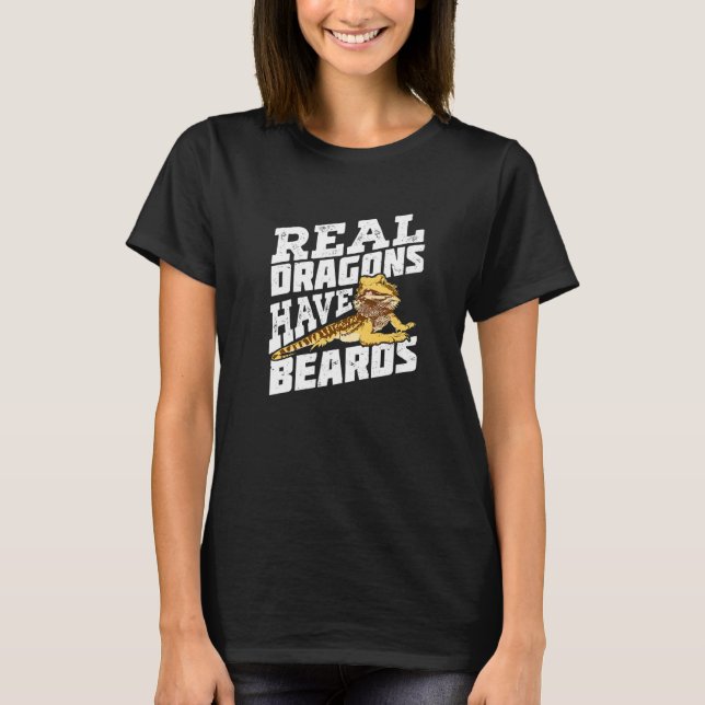 Camiseta Real Dragons Have Beards Bearded Dragon Premium (Frente)