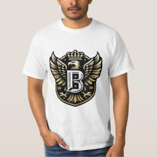 Camiseta Real Eagle Emblem com Crowed Letter B"