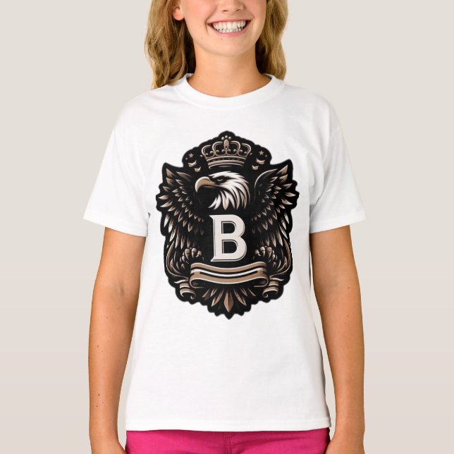 Camiseta Real Eagle Emblem com Crowed Letter B" (Frente)