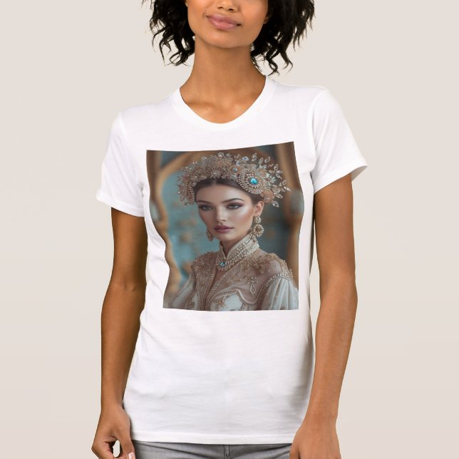 Camiseta Real Elegância - Beleza do Eterno em Dourado (Frente)