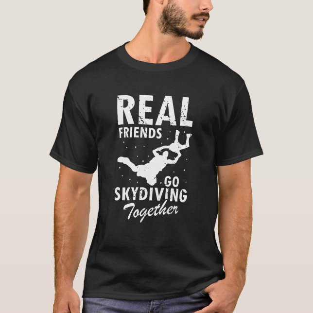 Camiseta Real Friends Go Skydiving Together Awesome Retro P (Frente)