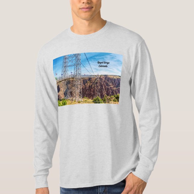 Camiseta Real Gorge Bridge Side View Men's Long Sleeve (Frente)
