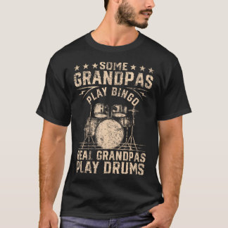 Camiseta Real Grandpa Play Drums Funny Drummer Grandpa Perc