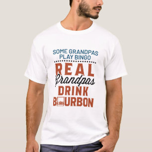 Camiseta Real Grandpas Bebem Bourbon Engraçado Whiskey Drin