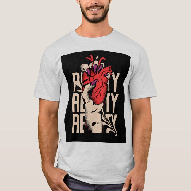 Camiseta Real Hearted Not Soft-Hearted | Bold Gen-Z Graphic (Frente)