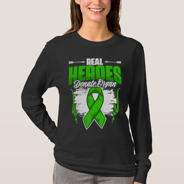 Camiseta Real Heroes Donate Organ  Kidney Transplant Donate (Frente)