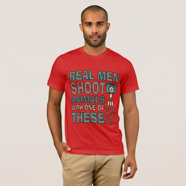 Camiseta Real Men Engraçado Fotógrafo (Frente Completa)