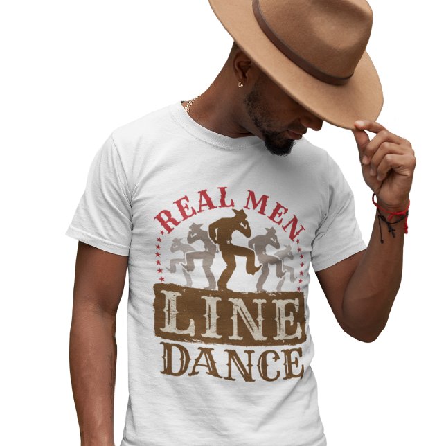 Camiseta Real Men Line Dance Country Dança (Criador carregado)