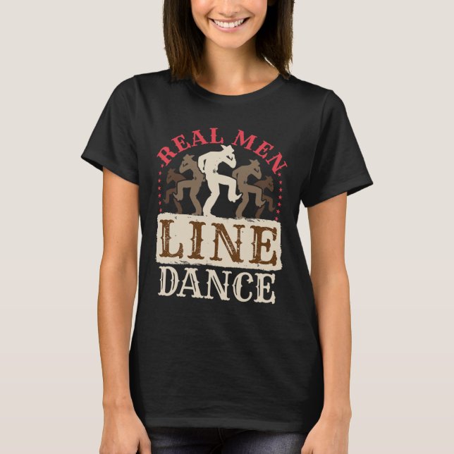 Camiseta Real Men Line Dance Shirt Country Western Dancing (Frente)
