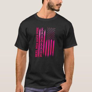 Camiseta Real Men Rock Pink American Flag