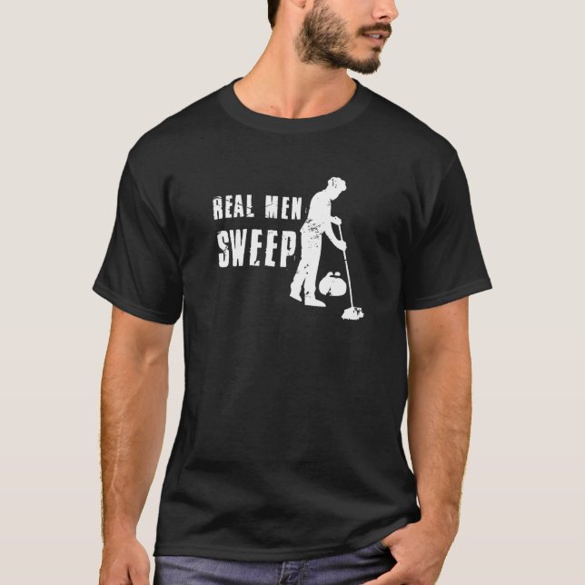 Camiseta Real Men Sweep Curling Player Team Crew Broom Swee (Frente)