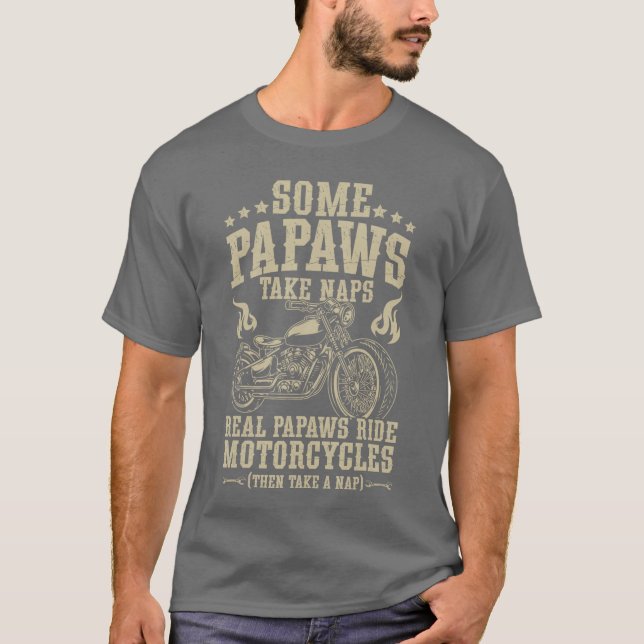 Camiseta Real Papaws Ride Motorcycle Rider Papaw Biker Papa (Frente)