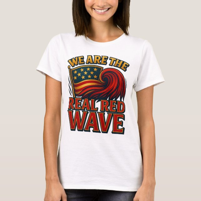 Camiseta Real Red Wave™ Mulheres Tee (Frente)