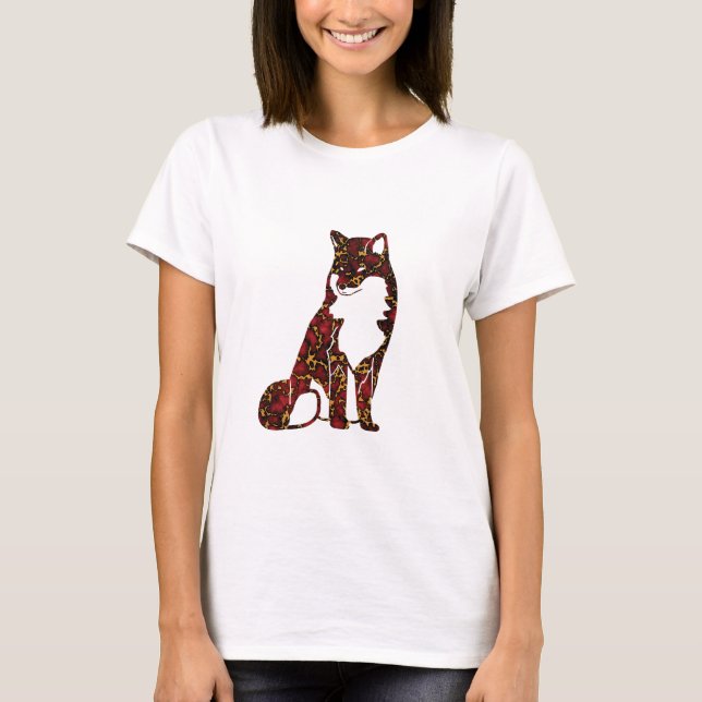 Camiseta Real Ruby Red e Dourada Textura de mármore em rapo (Frente)