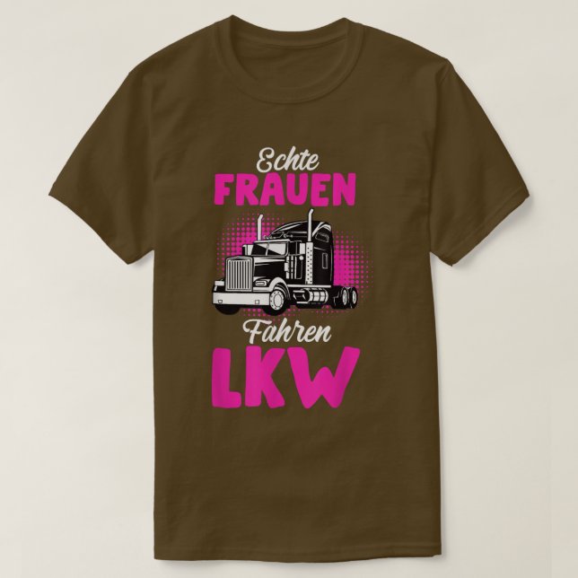 Camiseta Real Women Drive Truck Driver Trucker Gift Saying  (Frente do Design)