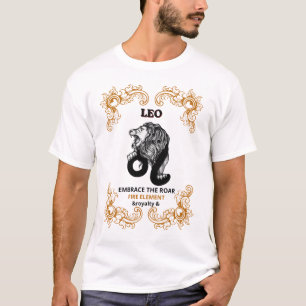 Camiseta Realeza do Zodíaco de Leão   Abrace o Rugido do El