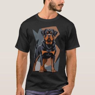 Camiseta Realeza Rottweiler: Poder em Cada Pixel