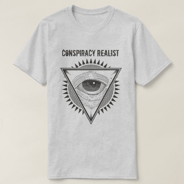 Camiseta Realista da Conspiração (Frente do Design)