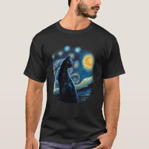 Camiseta Realistic Black Cat Kitten in the space Kitten or