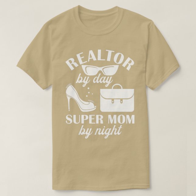 Camiseta Realizador De Mulheres Por Dia Super Mãe De Noite  (Frente do Design)