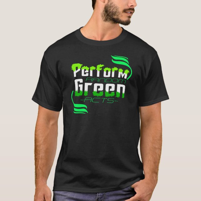 Camiseta Realizar Atos Verdes Aleatórios Ação Climática (Frente)