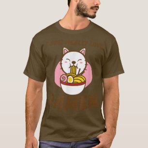 Camiseta Realmente Ama Ramen Anime Kawaii Ramen Noodles Lov