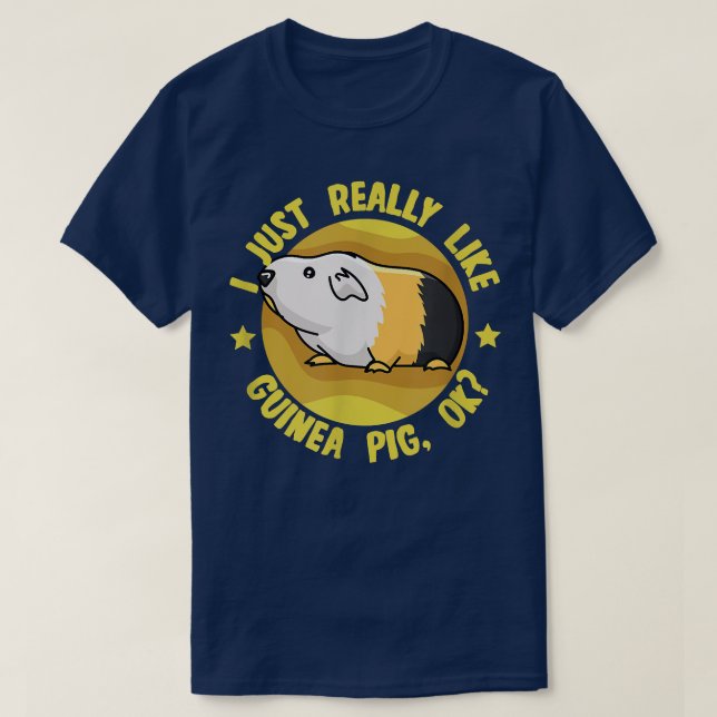 Camiseta Realmente Gosta De Guiné Porcos Cavy Cute Rodent (Frente do Design)