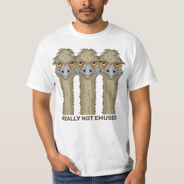 Camiseta Realmente Não Embutido Emu Emu Pun Engraçado (Frente)