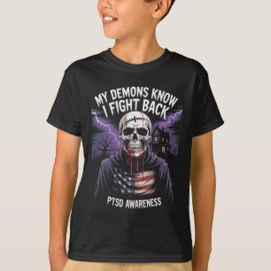 Camiseta Reaper Ptsd Meus Demônios Sabem Que Eu Luto Saúde