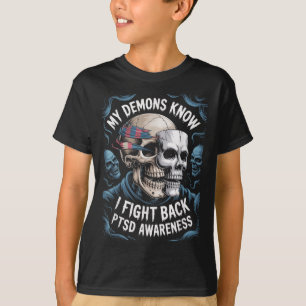 Camiseta Reapone Ptsd Os Meus Demônios Sabem Que Luto Contr