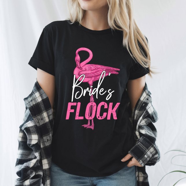 Camiseta Rebanho da Noiva, Flamingo Dama de Honra Festa de  (Criador carregado)