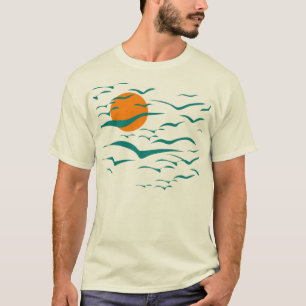 Camiseta Rebanho dos pássaros e do por do sol