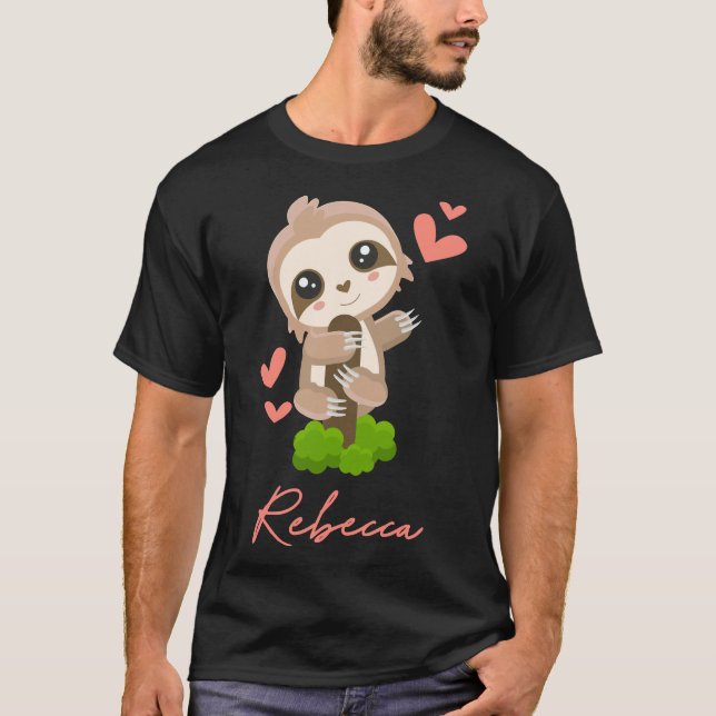 Camiseta Rebecca Sloth Baby Girl Hearts (Frente)