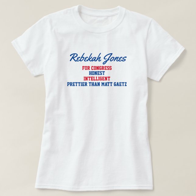 Camiseta Rebekah Jones Para O Congresso (Frente do Design)