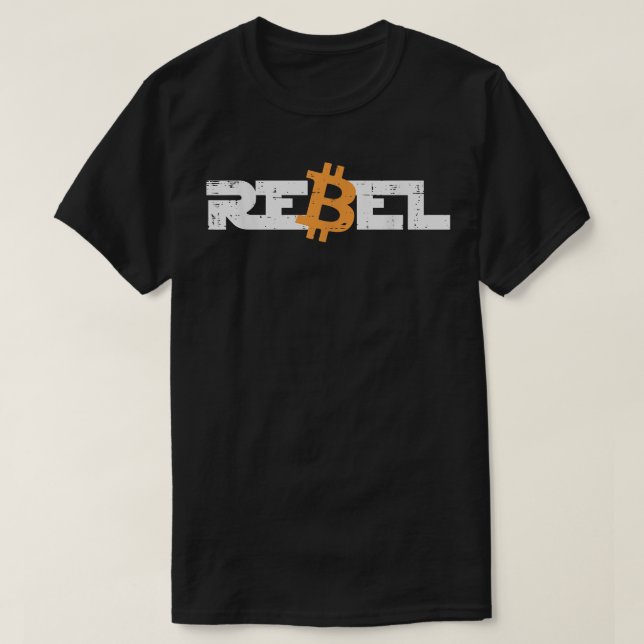 Camiseta Rebel Bitmoney Crypto Cryptocurrency Trader Miner  (Frente do Design)
