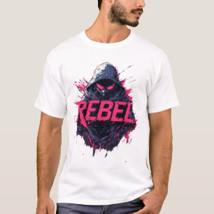 Camiseta Rebel Ninja Ciborgue Rosa Quente Salpico Streetwea