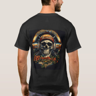 Camiseta Rebel Riffs: Libere o som - Caveira e Crossbones
